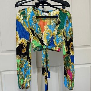 Cameo Multicolor Wrap Blouse